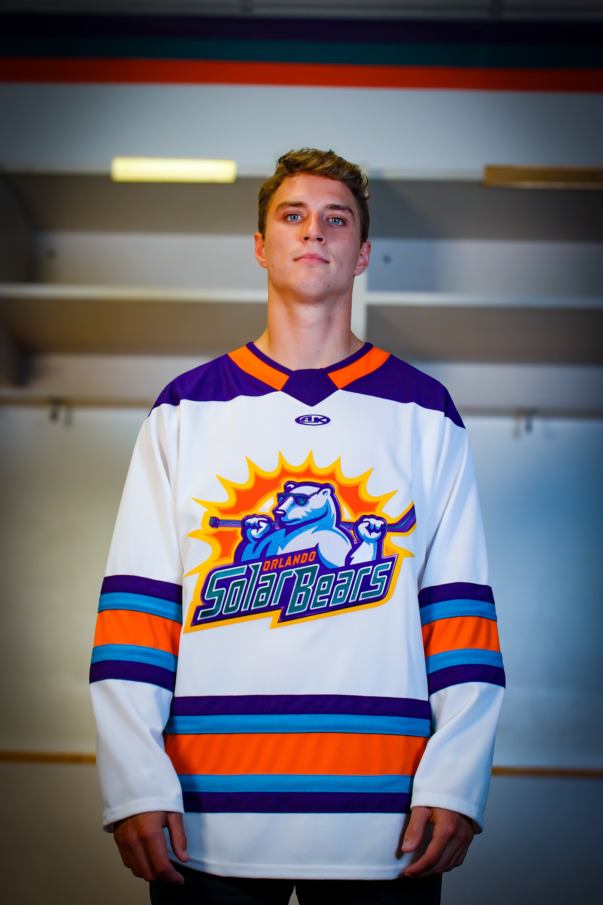 Orlando Solar Bears Minor League ECHL Youth Boy S/M Stitched selling Logo Hockey Jersey